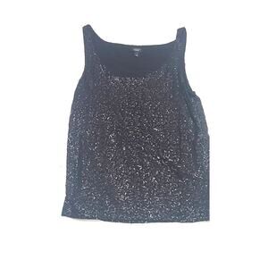 Talbots black sequin tank women's size medium
